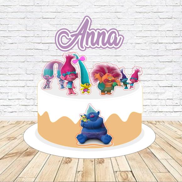 Topo de Bolo Trolls - Arquivo Digital