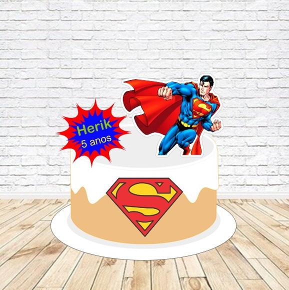 Topo de Bolo Super Man - Arquivo Digital