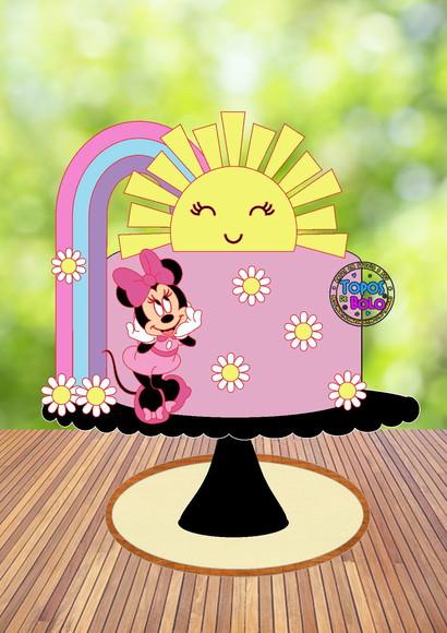 Topo de Bolo Minnie e Sol- Arquivo Digital