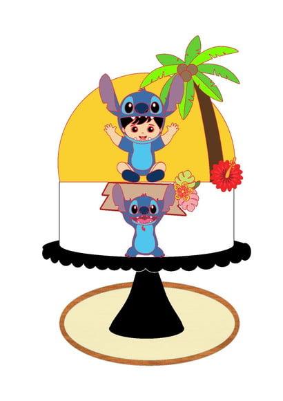 Topo de Bolo Stitch Baby - Arquivo Digital