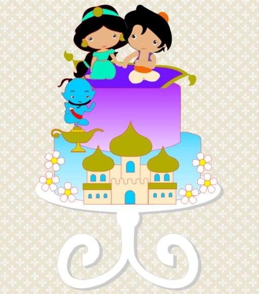 Topo de Bolo Aladdin - Arquivo Digital