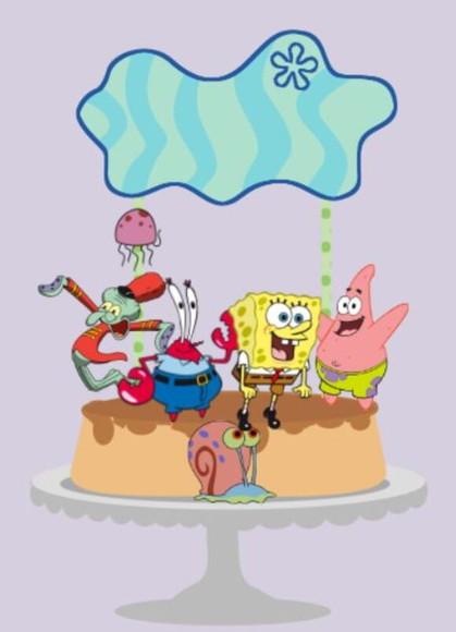 Topo de Bolo Bob Esponja - Arquivo Digital