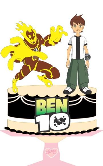 Topo de Bolo Ben 10 e Fogo Selvagem- Arquivo Digital