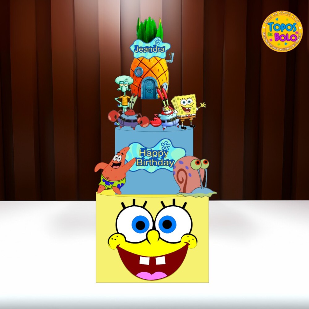 Arquivo de Corte Topo de Bolo Bob Esponja 05