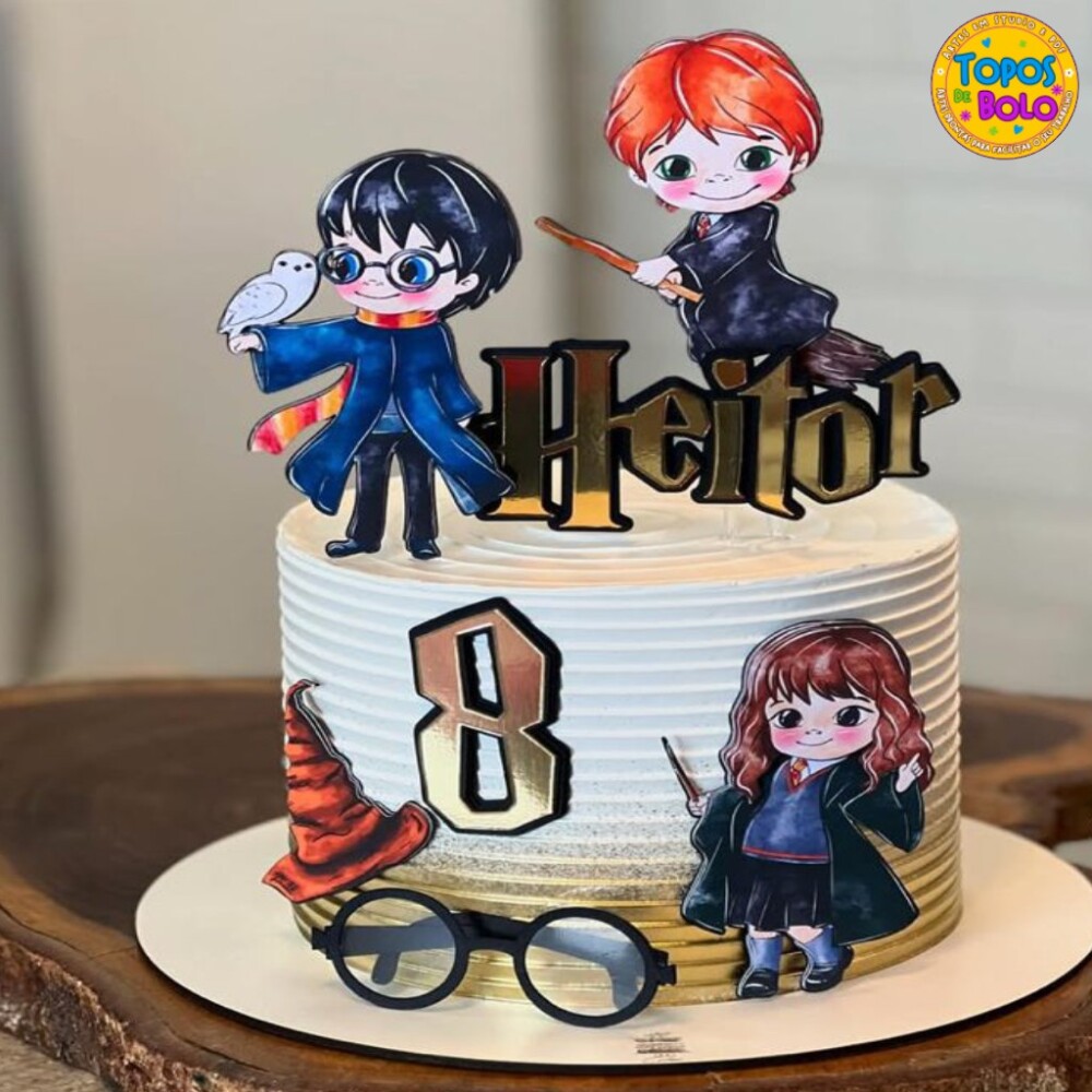 Arquivo de Corte Topo de Bolo Harry Potter Aquarela