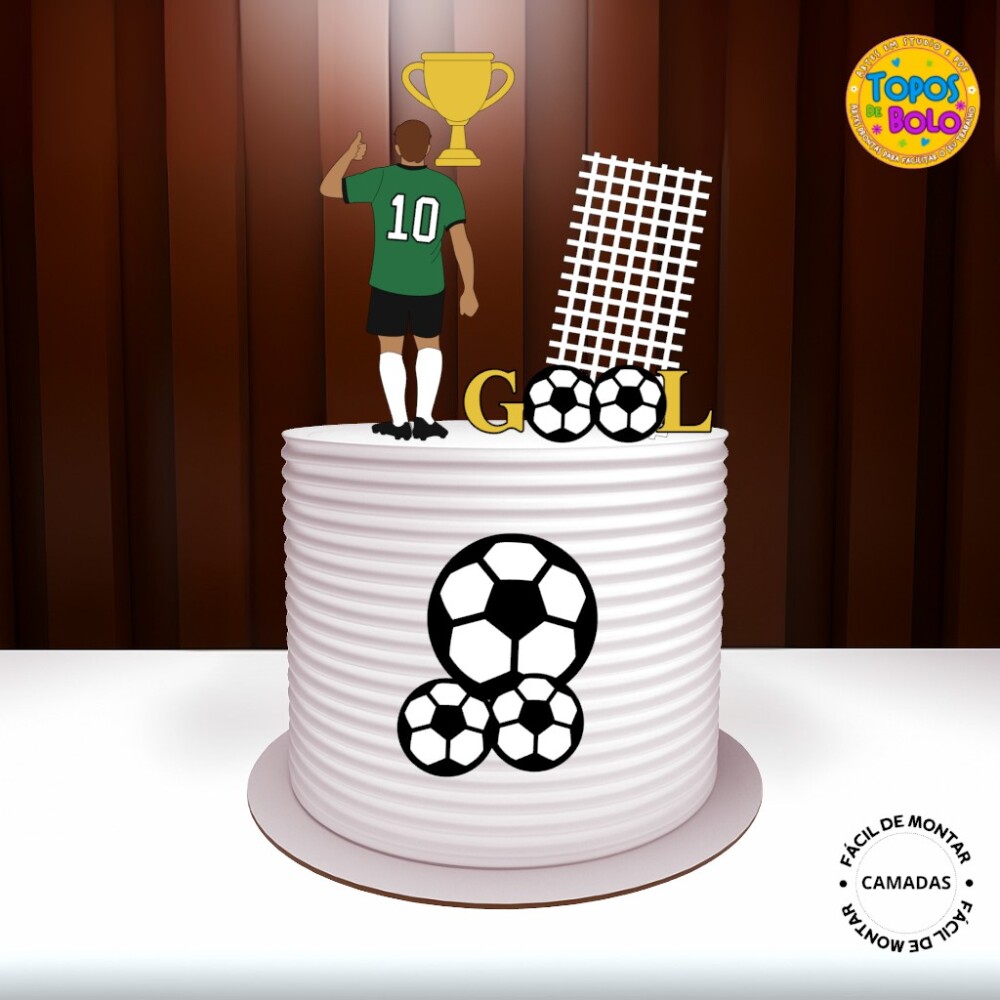 Arquivo de Corte Topo de Bolo Futebol Adulto