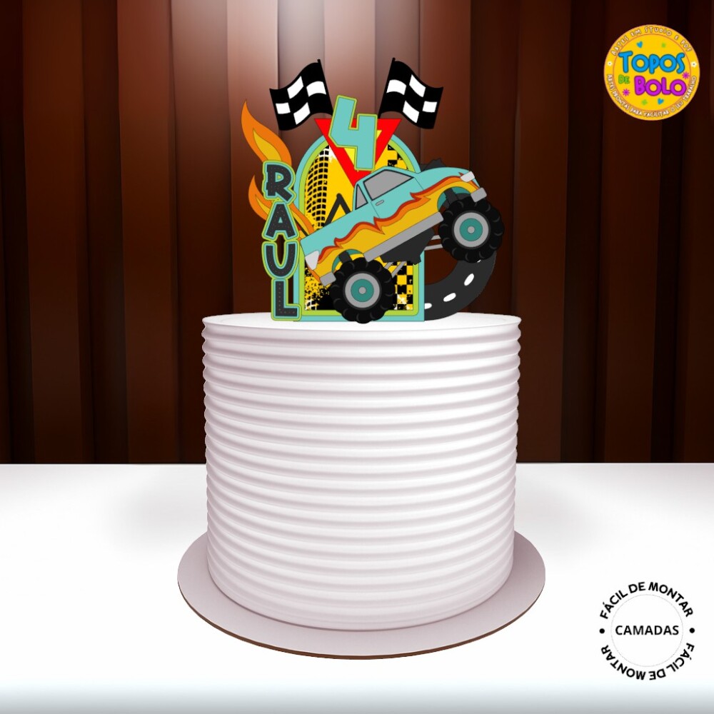 Arquivo de Corte Topo de Bolo Hotwheels Monster Truck