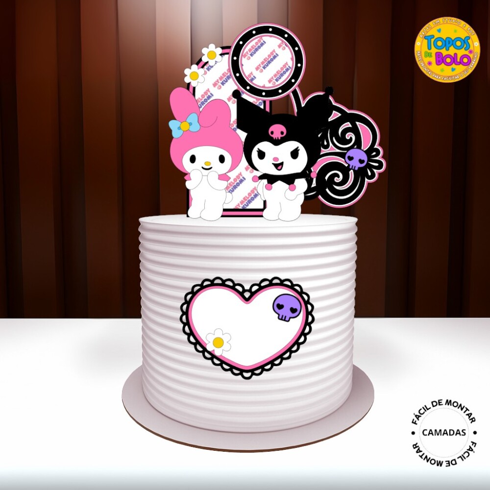 Arquivo de Corte Topo de Bolo My Melody E Kuromi 01