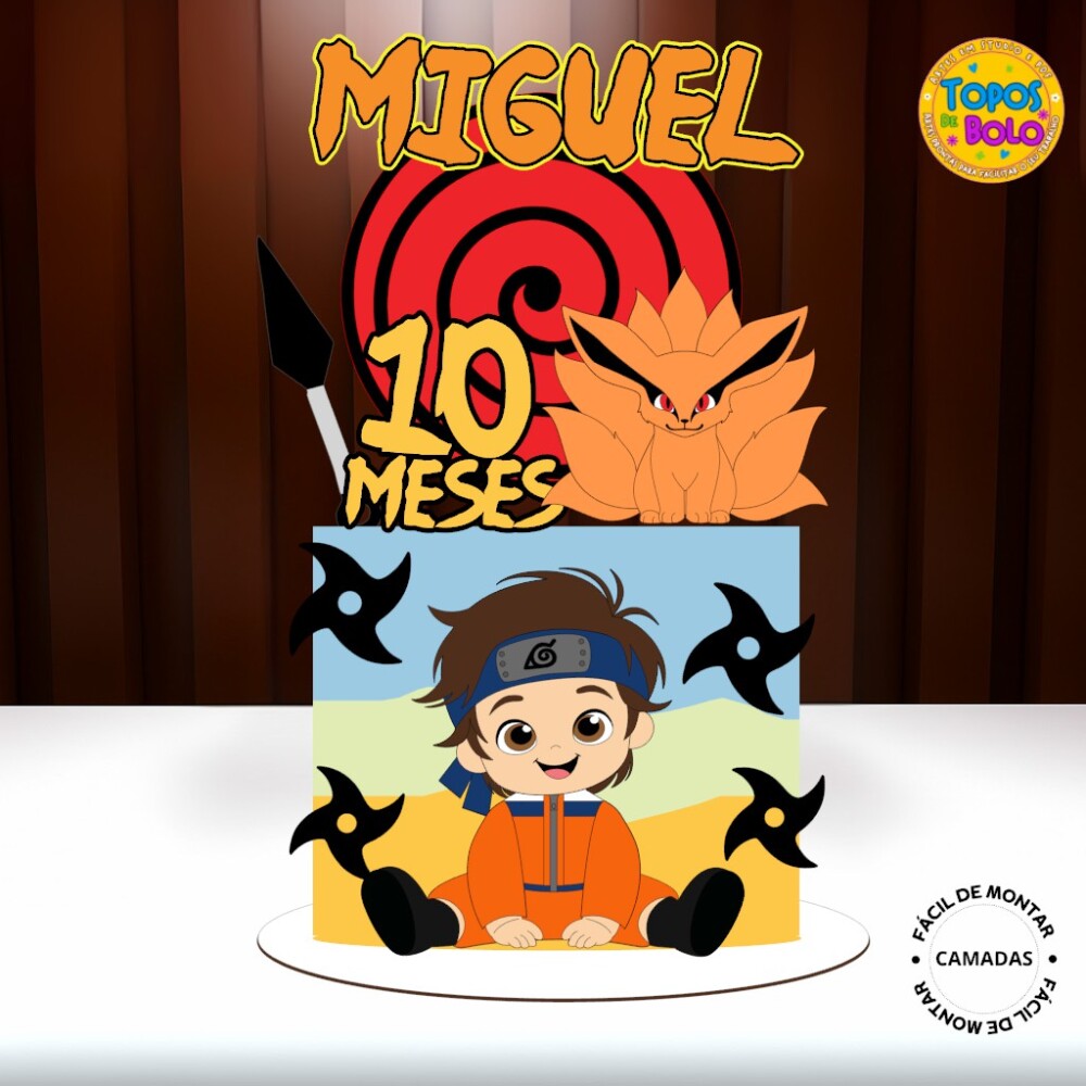 Arquivo de Corte Topo de Bolo Naruto Menino Camada