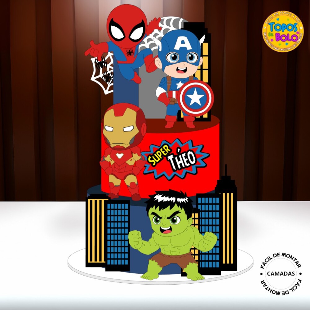 Arquivo de Corte Topo de Bolo Vingadores 04