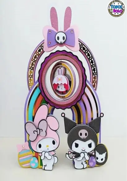 Arquivo de Corte Topo de Bolo My Melody And Kuromi