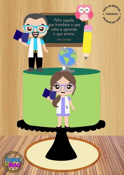 Arquivo de Corte Topo de Bolo Dia do Professor
