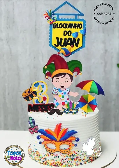 Arquivo de Corte Topo de Bolo Bloquinho Carnaval