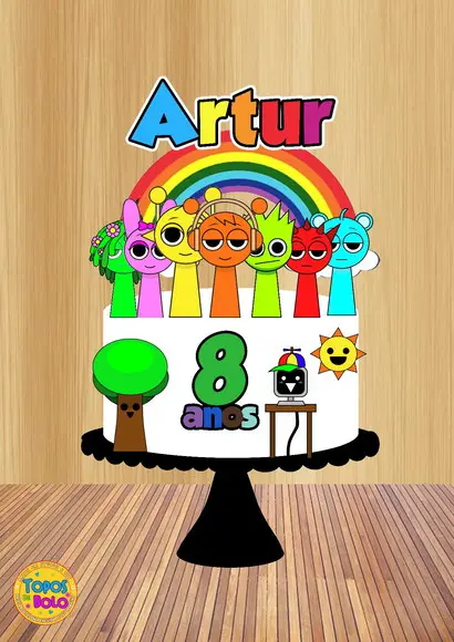 Arquivo de Corte Topo de Bolo Sprunki