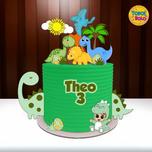 Arquivo de Corte Topo de Bolo Dino Baby 01