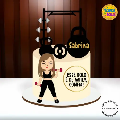 Arquivo de Corte Topo de Bolo Fitness Mulher