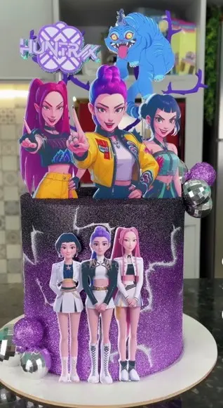 Arquivo de Corte Topo de Bolo Guerreiras do K-pop 01