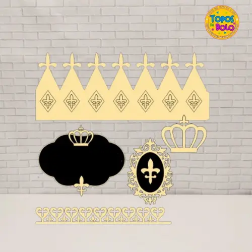 Arquivo de Corte Topo de Bolo Coroa 3d Príncipe