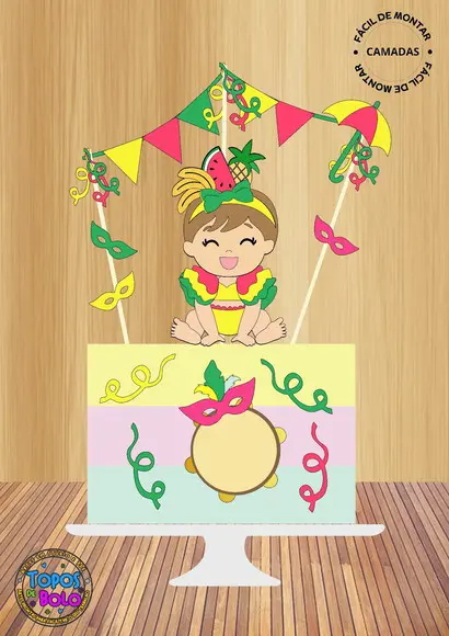 Arquivo de Corte Topo de Bolo Carmen Miranda Baby