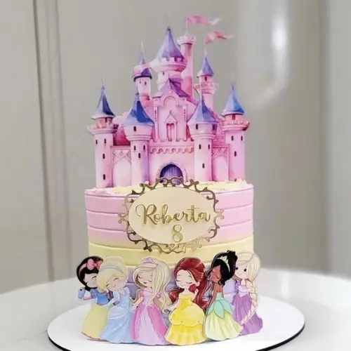 Arquivo de Corte Topo Bolo Princesas Castelo