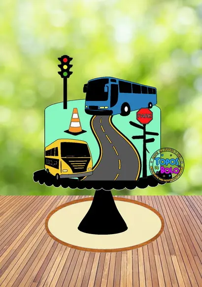 Topo de Bolo Ônibus- Arquivo Digital