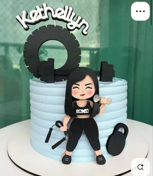 Arquivo de Corte Topo de Bolo Fitness Academia Mulher