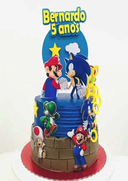 Arquivo de Corte Topo de Bolo Mario e Sonic