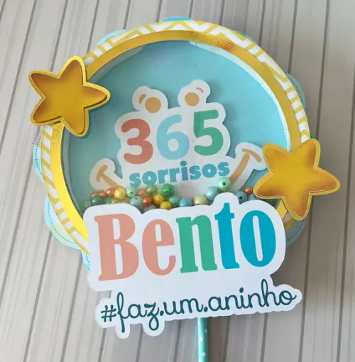 Arquivo de Corte Topo de Bolo 365 Sorrisos Acetato