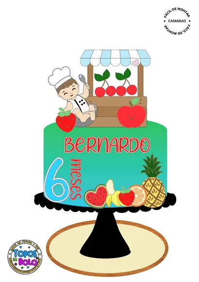Arquivo de Corte Topo de Bolo Frutas Pomar