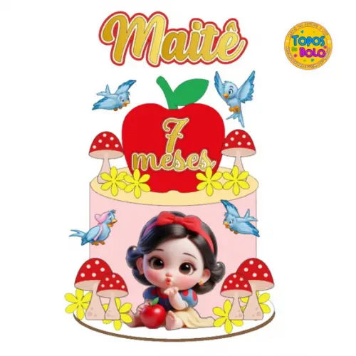 Arquivo de Corte Topo de Bolo Branca de Neve Bebê Baby