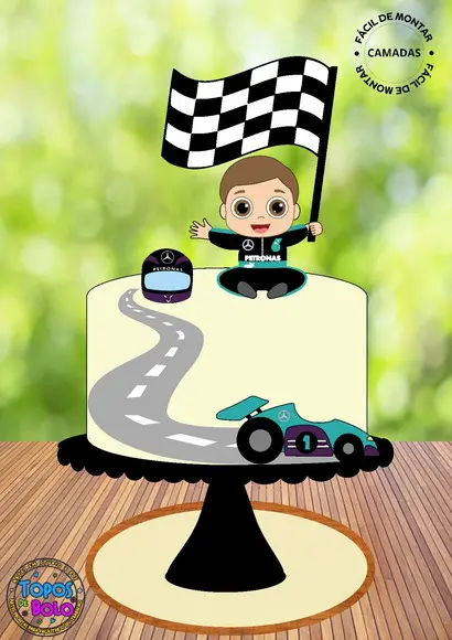 Arquivo de Corte Topo de Bolo Formula 1 Baby