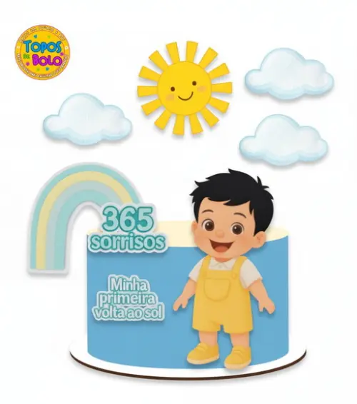 Arquivo de Corte Topo de Bolo 365 Sorrisos Menino