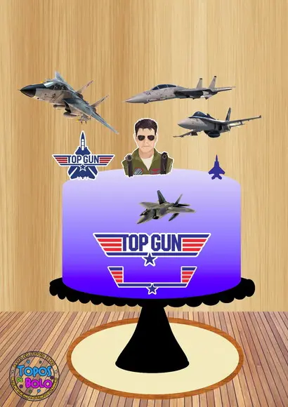 Arquivo de Corte Topo de Bolo Top Gun