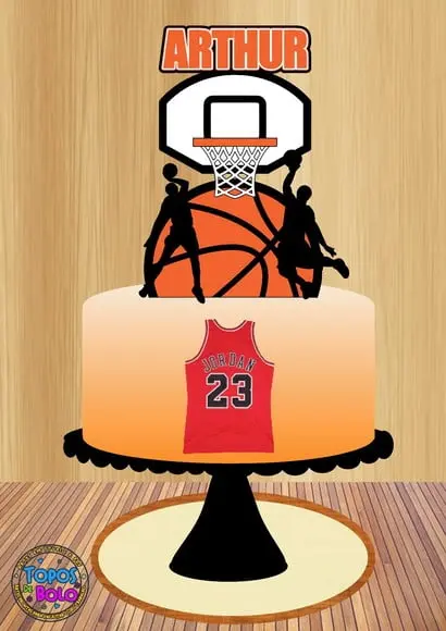 Arquivo de Corte Topo de Bolo Basquete 02