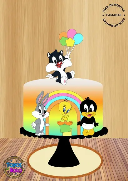 Arquivo de Corte Topo de Bolo Looney Tunes Baby