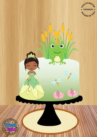 Arquivo de Corte Topo de Bolo Princesa Tiana Cute