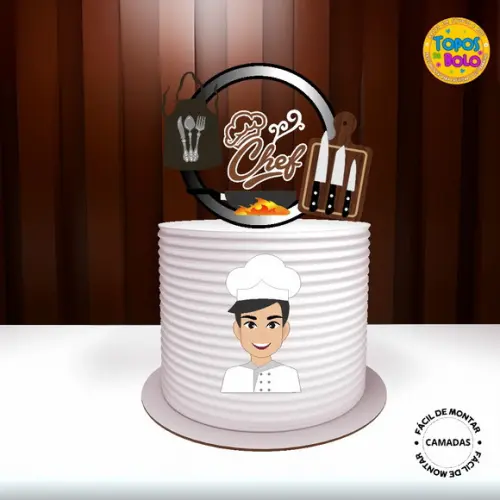 Arquivo de Corte Topo de Bolo Chefe de Cozinha 03