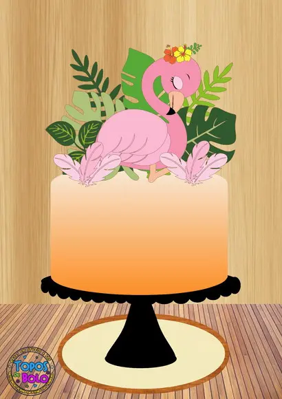 Arquivo de Corte Topo de Bolo Flamingo no Ninho