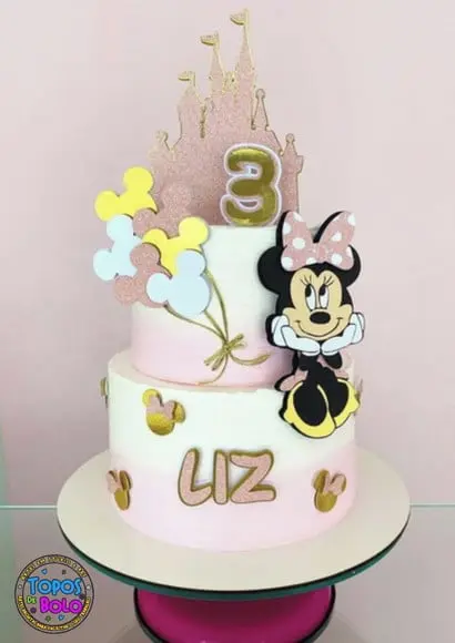 Arquivo de Corte Topo de Bolo Minnie Rosa Camadas