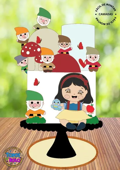 Arquivo de Corte Topo de Bolo Branca de Neve Baby