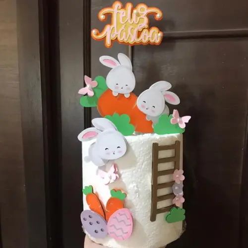 Arquivo de Corte Topo de Bolo Coelhinhos na Cenoura