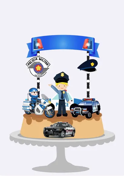 Arquivo de Corte Topo de Bolo Policia