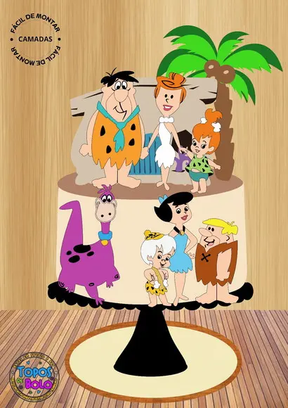 Arquivo de Corte Topo de Bolo Flintstones