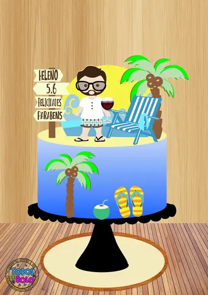 Arquivo de Corte Topo de Bolo Praia Homem