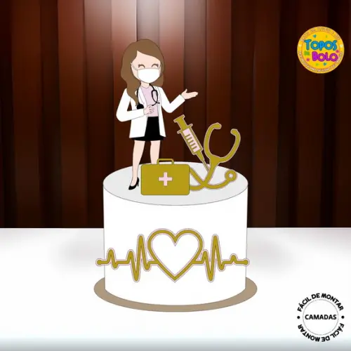 Arquivo de Corte Topo de Bolo Médica+enfermagem+camadas
