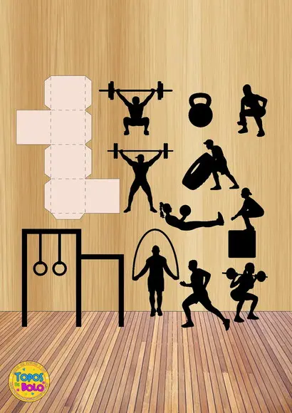 Topo de Bolo Crossfit Caixote
