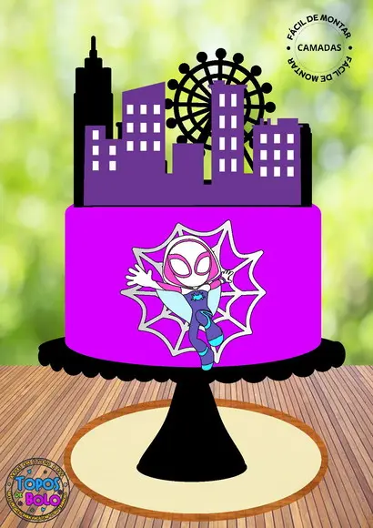 Arquivo de Corte Topo de Bolo Spider Ghost