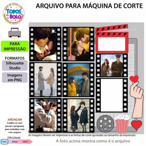 Topo de Bolo Dorama Arquivo de Corte