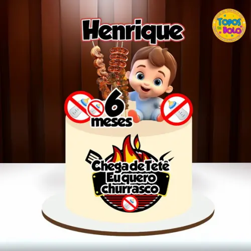 Arquivo de Corte Topo de Bolo Chega de Tetê