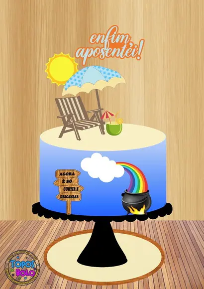 Arquivo de Corte Topo de Bolo Aposentei